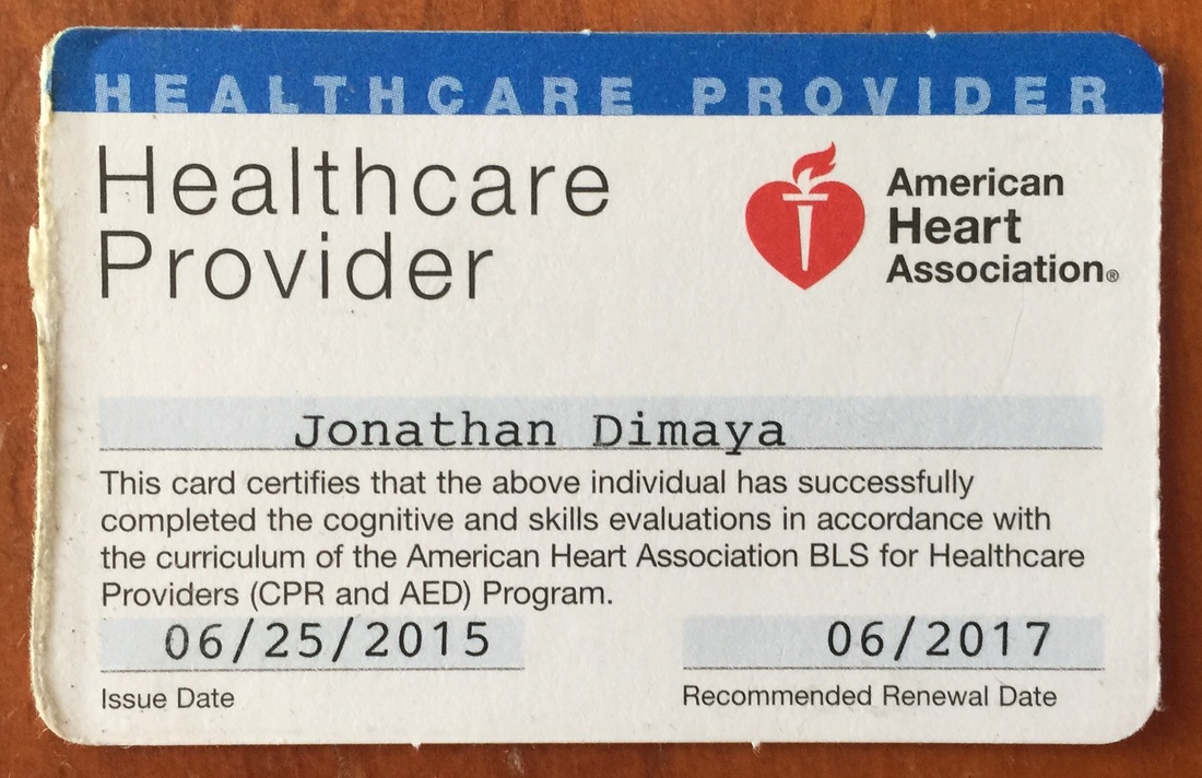 Credentials/Certifications Jonathan Dimaya